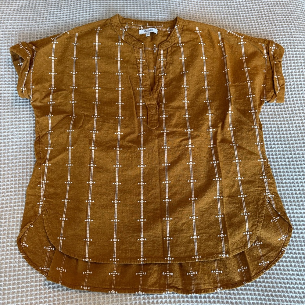 Madewell Mustard Striped Blouse